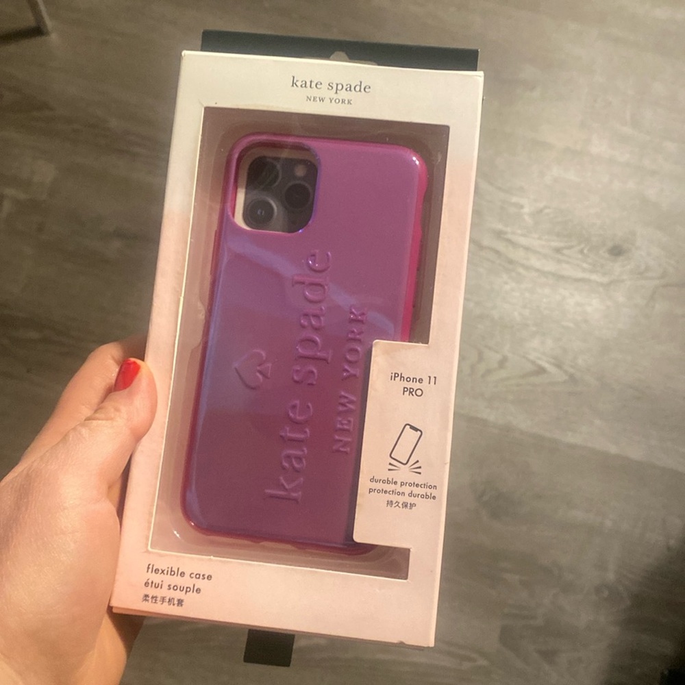 New Kate Spade ♠️ Holographic Pink iPhone 11 PRO case